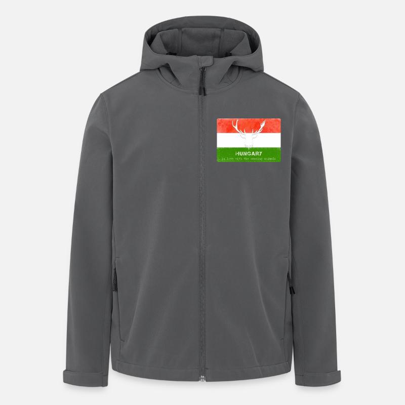 Ungarn Ungarns Wildtiere - Recycelte Männer Softshell-Jacke von Stanley/Stella - Anthrazit