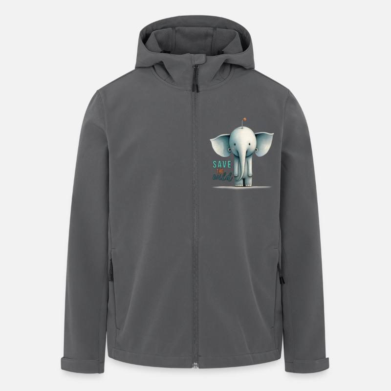 Save the wild !! - Recycelte Männer Softshell-Jacke von Stanley/Stella - Anthrazit