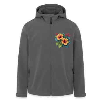 Hibiskus - Recycelte Männer Softshell-Jacke von Stanley/Stella - Anthrazit - Vorne - AI Model Male 185 light (185cm)