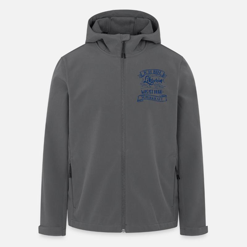 Ich bin Lehrerin was ist deine Superkraft - Recycelte Männer Softshell-Jacke von Stanley/Stella - Anthrazit