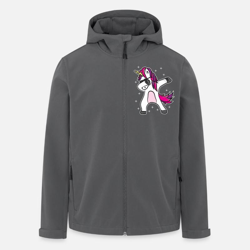 Dabbing Einhorn mit Sonnenbrille - Recycelte Männer Softshell-Jacke von Stanley/Stella - Anthrazit