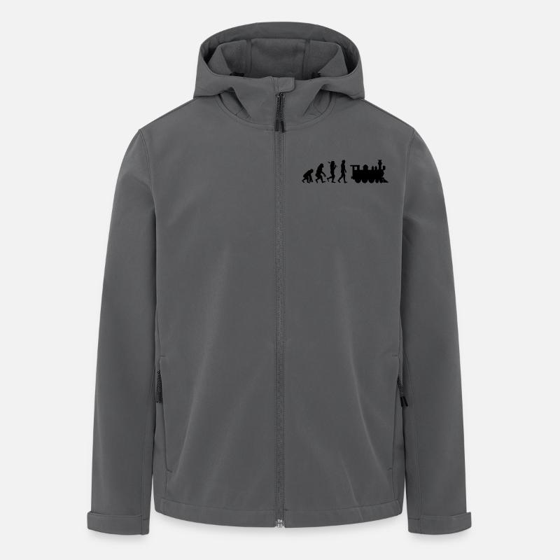 Evolution Railway Locomotive - Men’s Recycled Softshell Jacket by Stanley/Stella - anthracite