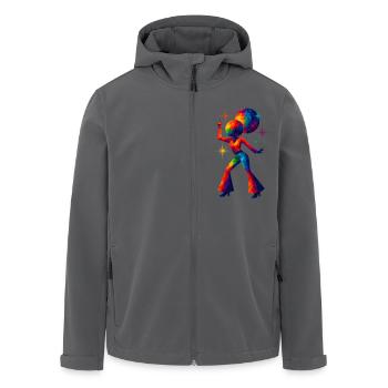 WPAP Stil - Weibliche Disco Tänzerin aus den 70ern - Recycelte Männer Softshell-Jacke von Stanley/Stella - Anthrazit - Vorne - AI Model Male 185 light (185cm)
