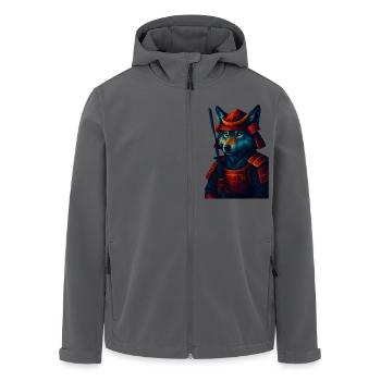 WPAP Stil Tier - Samurai Wolf altertümlich Rüstung - Recycelte Männer Softshell-Jacke von Stanley/Stella - Anthrazit - Vorne - AI Model Male 185 light (185cm)
