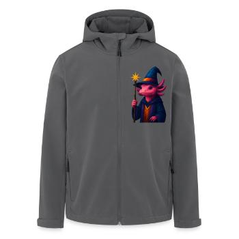 WPAP Tiere - Axolotl Zauberer Mantel Zauberhut - Recycelte Männer Softshell-Jacke von Stanley/Stella - Anthrazit - Vorne - AI Model Male 185 light (185cm)