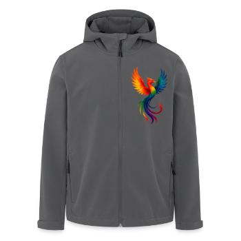 WPAP Stil Tiere - Phönix - Recycelte Männer Softshell-Jacke von Stanley/Stella - Anthrazit - Vorne - AI Model Male 185 light (185cm)