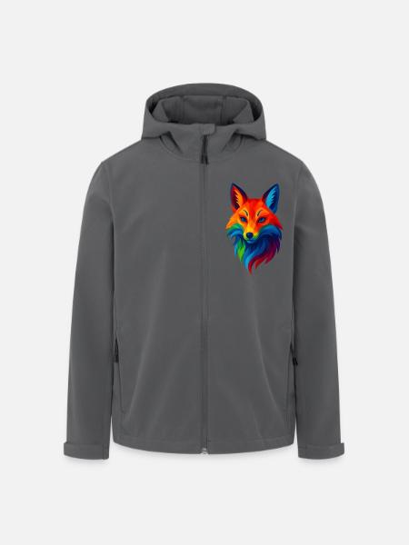 WPAP Stil Tiere - Kitsune Fuchsgeist - Recycelte Männer Softshell-Jacke von Stanley/Stella - Anthrazit