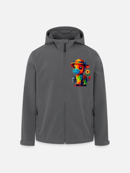 WPAP Polygon Kawaii Stil Tier Baby Kuh Milchkanne - Recycelte Männer Softshell-Jacke von Stanley/Stella - Anthrazit