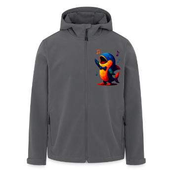 WPAP Polygon Kawaii Stil Tiere Baby Wal Sänger - Recycelte Männer Softshell-Jacke von Stanley/Stella - Anthrazit - Vorne - AI Model Male 185 light (185cm)