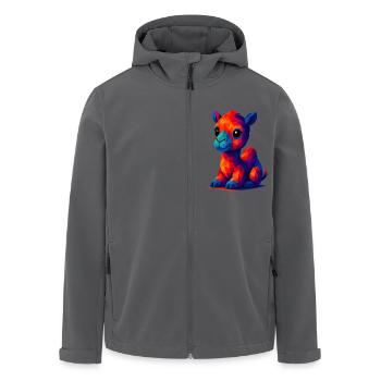 WPAP Polygon Kawaii Tiere Stil Baby Kamel Dromedar - Recycelte Männer Softshell-Jacke von Stanley/Stella - Anthrazit - Vorne - AI Model Male 185 light (185cm)