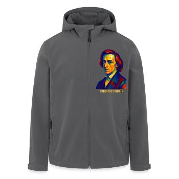 WPAP Polygon Porträt Frederic Chopin Komponist - Recycelte Männer Softshell-Jacke von Stanley/Stella - Anthrazit - Vorne - AI Model Male 185 light (185cm)