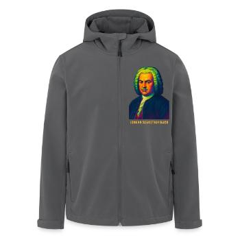 WPAP Polygon Porträt Johann Sebastian Bach - Recycelte Männer Softshell-Jacke von Stanley/Stella - Anthrazit - Vorne - AI Model Male 185 light (185cm)
