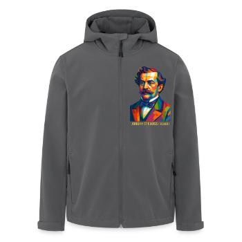 WPAP Polygon Portrait Johann Strauss (Vater) - Recycelte Männer Softshell-Jacke von Stanley/Stella - Anthrazit - Vorne - AI Model Male 185 light (185cm)