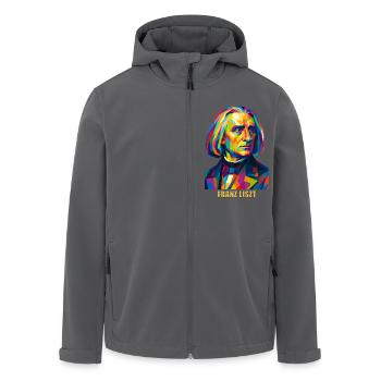 WPAP Polygon Porträt Franz Liszt Komponist - Recycelte Männer Softshell-Jacke von Stanley/Stella - Anthrazit - Vorne - AI Model Male 185 light (185cm)