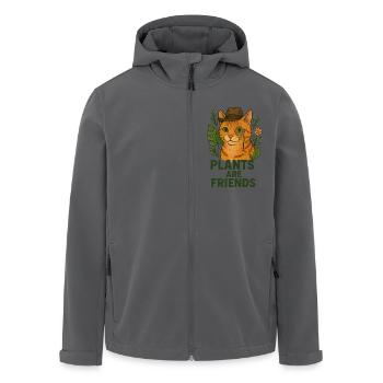 Plants Are Friends – Vegan Cat - Recycelte Männer Softshell-Jacke von Stanley/Stella - Anthrazit - Vorne - AI Model Male 185 light (185cm)