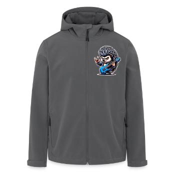 Igel Rock and Roll Gitarrist - Recycelte Männer Softshell-Jacke von Stanley/Stella - Anthrazit - Vorne - AI Model Male 185 light (185cm)