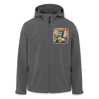 Freiheitsstatue Ramen - Recycelte Männer Softshell-Jacke von Stanley/Stella - Anthrazit - Vorne - AI Model Male 185 light (185cm)