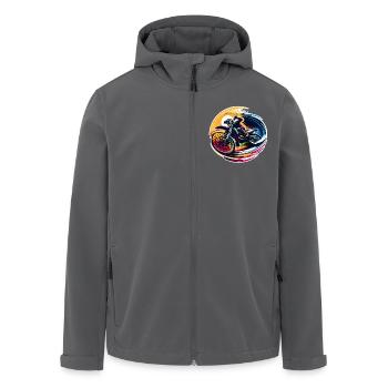 Motocross - Recycelte Männer Softshell-Jacke von Stanley/Stella - Anthrazit - Vorne - AI Model Male 185 light (185cm)