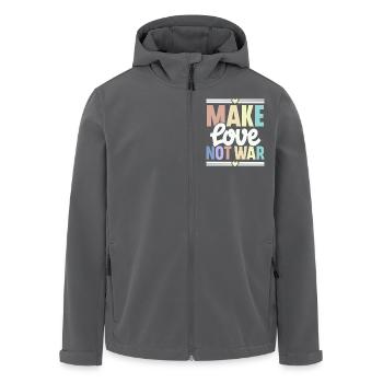 Make Love Not War - Recycelte Männer Softshell-Jacke von Stanley/Stella - Anthrazit - Vorne - AI Model Male 185 light (185cm)