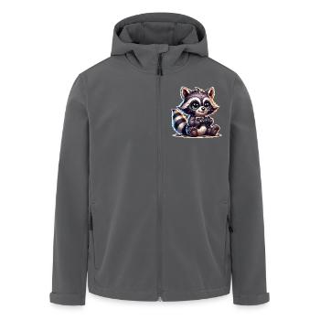 Waschbär Gamer - Recycelte Männer Softshell-Jacke von Stanley/Stella - Anthrazit - Vorne - AI Model Male 185 light (185cm)