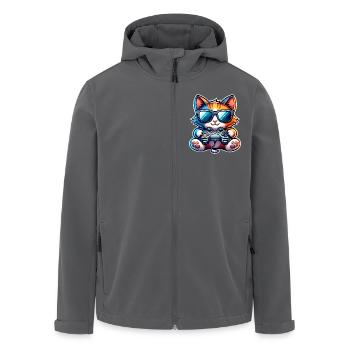 Katze Gaming Gamer - Recycelte Männer Softshell-Jacke von Stanley/Stella - Anthrazit - Vorne - AI Model Male 185 light (185cm)