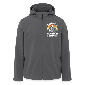 Mountainbike Fahrrad Radsport - Recycelte Männer Softshell-Jacke von Stanley/Stella - Anthrazit - Vorne - AI Model Male 185 light (185cm)