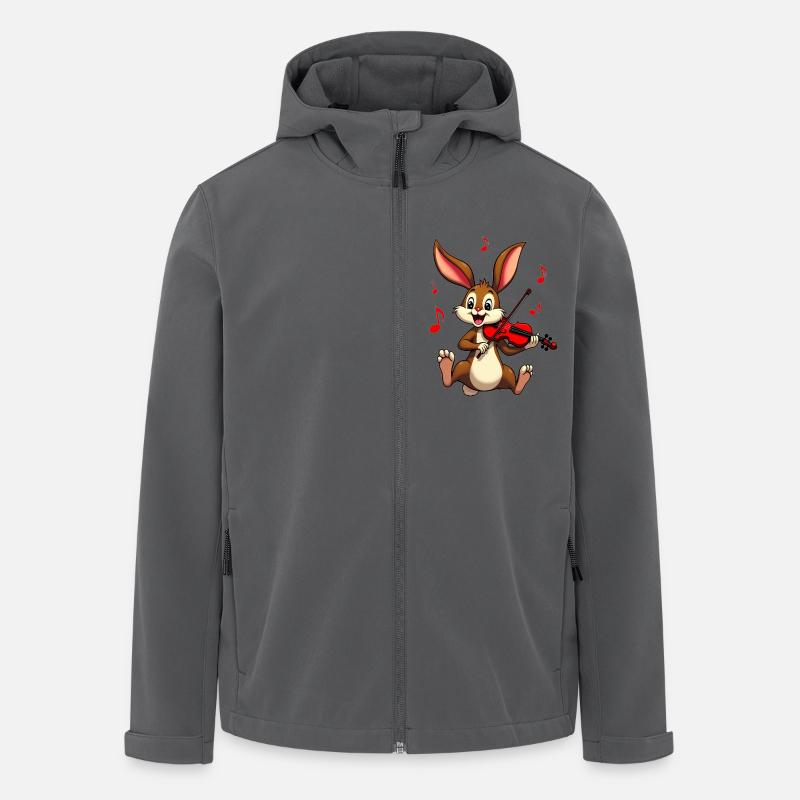 Niedlicher Geiger Hase - Recycelte Männer Softshell-Jacke von Stanley/Stella - Anthrazit