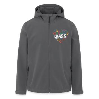 Herz und Bass. Herz aus Musiknoten und Bass - Recycelte Männer Softshell-Jacke von Stanley/Stella - Anthrazit - Vorne - AI Model Male 185 light (185cm)