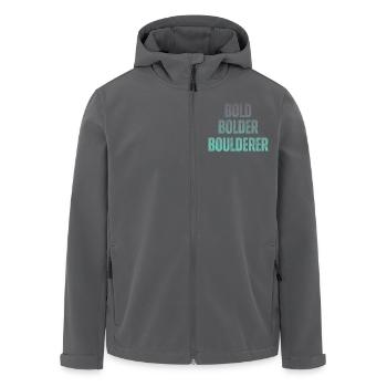 Bouldern Bold Bolder Boulderer - Recycelte Männer Softshell-Jacke von Stanley/Stella - Anthrazit - Vorne - AI Model Male 185 light (185cm)