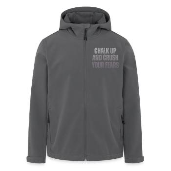 Bouldern Chalk Up Boulderer - Recycelte Männer Softshell-Jacke von Stanley/Stella - Anthrazit - Vorne - AI Model Male 185 light (185cm)