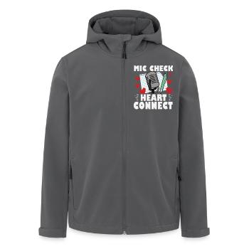 Mic Check Heart Connect Slam Poetry - Recycelte Männer Softshell-Jacke von Stanley/Stella - Anthrazit - Vorne - AI Model Male 185 light (185cm)