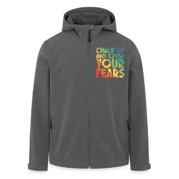 Bouldern Chalk Up Boulderer - Recycelte Männer Softshell-Jacke von Stanley/Stella - Anthrazit - Vorne - AI Model Male 185 light (185cm)