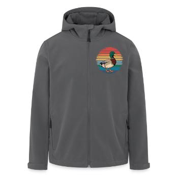 Retro Vintage Duck Farm Animal Duck Birds Lover - Recycelte Männer Softshell-Jacke von Stanley/Stella - Anthrazit - Vorne - AI Model Male 185 light (185cm)