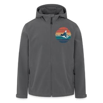Manta Ray Retro Vintage Ocean Animal Sea Lover - Recycelte Männer Softshell-Jacke von Stanley/Stella - Anthrazit - Vorne - AI Model Male 185 light (185cm)