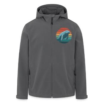 Manatee Retro Vintage Ocean Animal Funny Sea Cow - Recycelte Männer Softshell-Jacke von Stanley/Stella - Anthrazit - Vorne - AI Model Male 185 light (185cm)