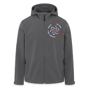 Never Trust an Atom They Make Up Everything - Recycelte Männer Softshell-Jacke von Stanley/Stella - Anthrazit - Vorne - AI Model Male 185 light (185cm)