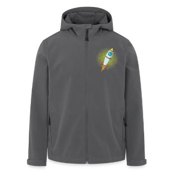 Mond Rakete Raumschiff Comic Flugkörper - Recycelte Männer Softshell-Jacke von Stanley/Stella - Anthrazit - Vorne - AI Model Male 185 light (185cm)