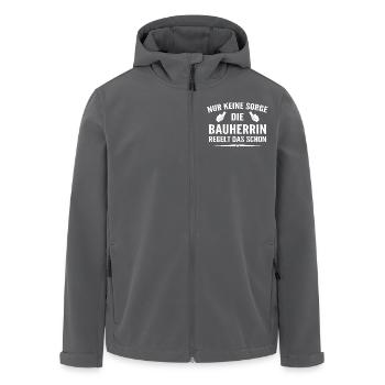 Hausbau Bauleiterin Bauherrin - Recycelte Männer Softshell-Jacke von Stanley/Stella - Anthrazit - Vorne - AI Model Male 185 light (185cm)