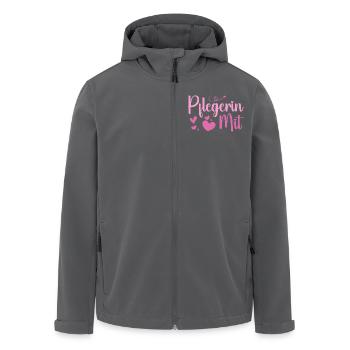Pflegerin - Herz Symbol - Pflegefachfrau - DANKE - Recycelte Männer Softshell-Jacke von Stanley/Stella - Anthrazit - Vorne - AI Model Male 185 light (185cm)