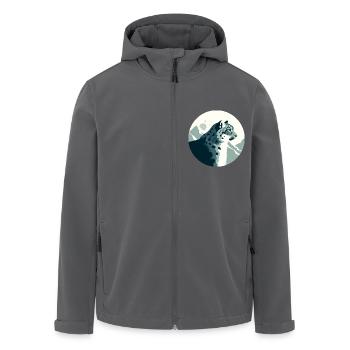 Schneeleopard - Recycelte Männer Softshell-Jacke von Stanley/Stella - Anthrazit - Vorne - AI Model Male 185 light (185cm)