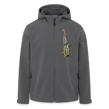 Saxofon - Recycelte Männer Softshell-Jacke von Stanley/Stella - Anthrazit - Vorne - AI Model Male 185 light (185cm)