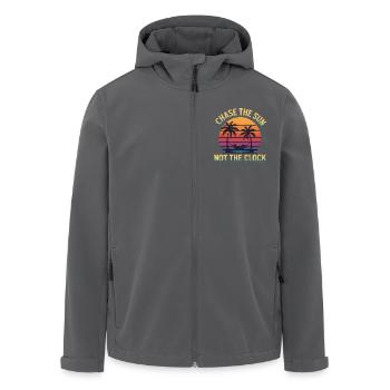 Chase the Sun, Not the Clock - Recycelte Männer Softshell-Jacke von Stanley/Stella - Anthrazit - Vorne - AI Model Male 185 light (185cm)