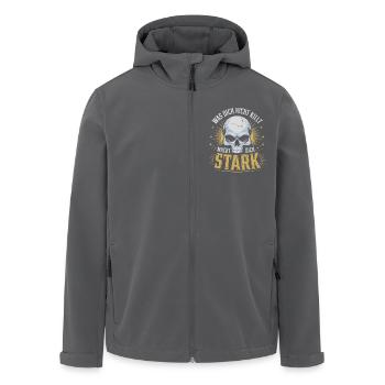 Was dich nicht killt macht dich stark Motivation m - Recycelte Männer Softshell-Jacke von Stanley/Stella - Anthrazit - Vorne - AI Model Male 185 light (185cm)