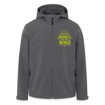 Stoppt den Wahnsinn - Recycelte Männer Softshell-Jacke von Stanley/Stella - Anthrazit - Vorne - AI Model Male 185 light (185cm)