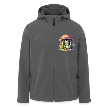 Frosch im Pilz - Recycelte Männer Softshell-Jacke von Stanley/Stella - Anthrazit - Vorne - AI Model Male 185 light (185cm)
