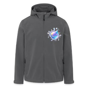 Holografischer Tropfenspritzer 💧 - Recycelte Männer Softshell-Jacke von Stanley/Stella - Anthrazit - Vorne - AI Model Male 185 light (185cm)