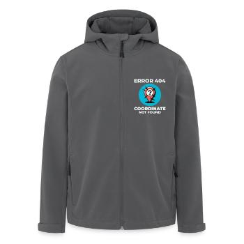 Fragezeichen-Stecknadel – GIS-Fehler "Verlorener Standort" - Recycelte Männer Softshell-Jacke von Stanley/Stella - Anthrazit - Vorne - AI Model Male 185 light (185cm)