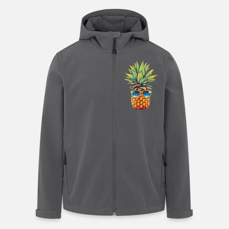 Pineapple with sunglasses: summer coolness - Men’s Recycled Softshell Jacket by Stanley/Stella - anthracite