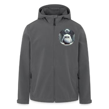 Eule Triste im eisigen Regen - Recycelte Männer Softshell-Jacke von Stanley/Stella - Anthrazit - Vorne - AI Model Male 185 light (185cm)