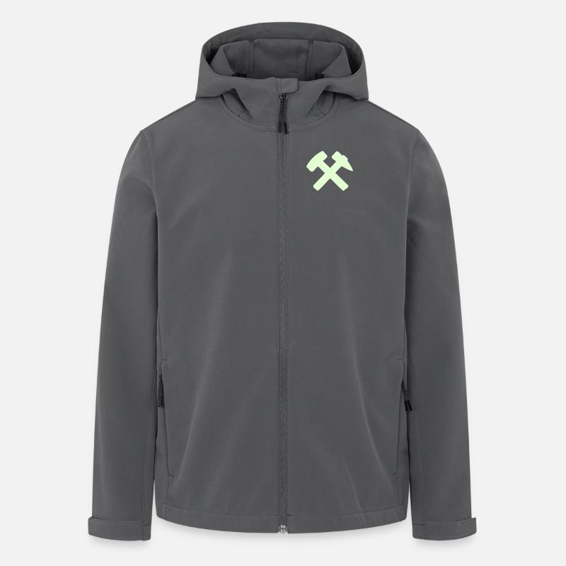 Schlägel und Eisen - Recycelte Männer Softshell-Jacke von Stanley/Stella - Anthrazit